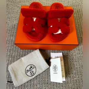 Hermès Chypre Sandal, Orange, Sz 39